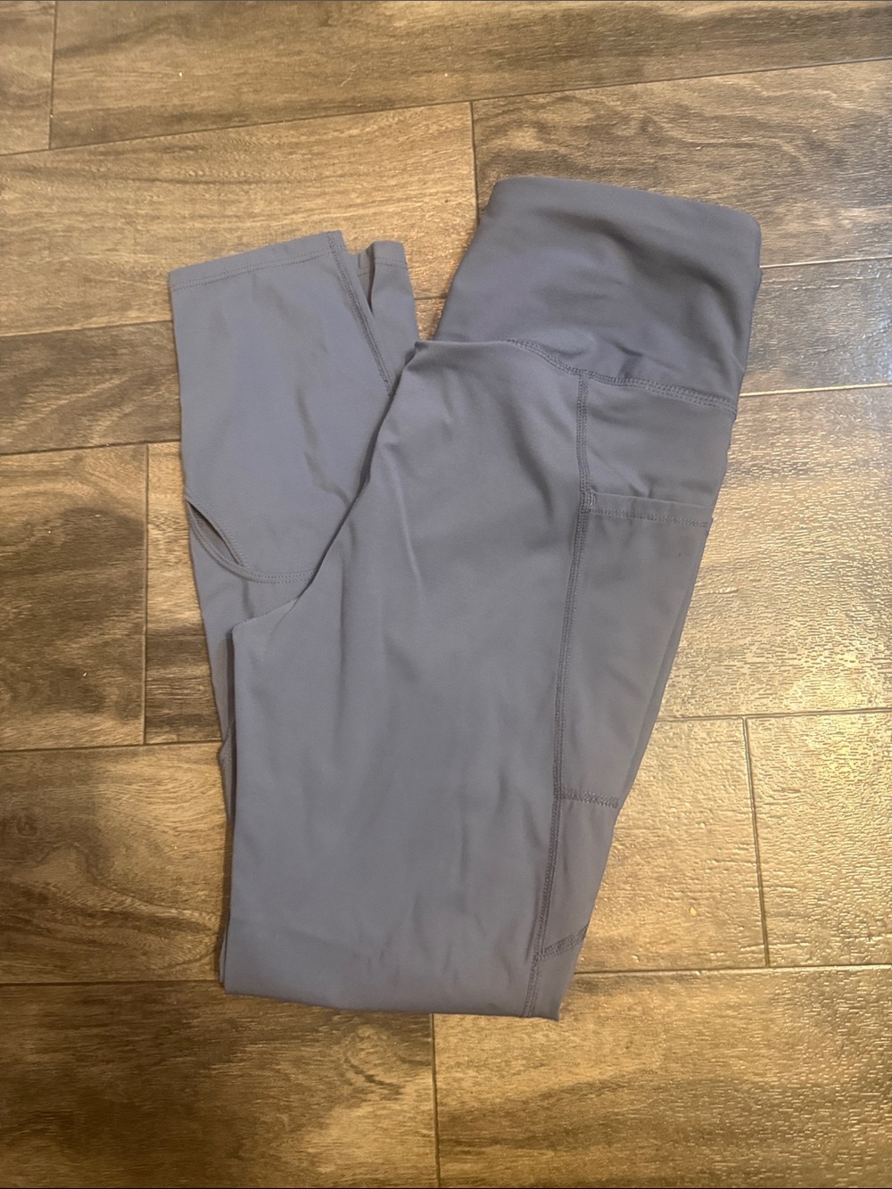 Avia Navy Workout Leggings with Purple Zipper Pull